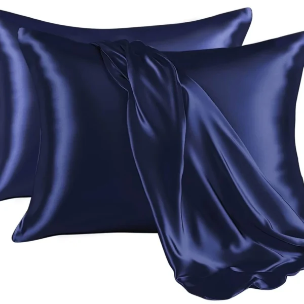 Navy Blue Luxury Satin Silk Pillowcase