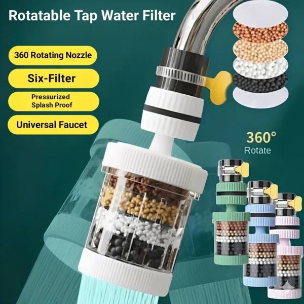 360 Degree Rotatable 6 Layers Water Filter Tap
